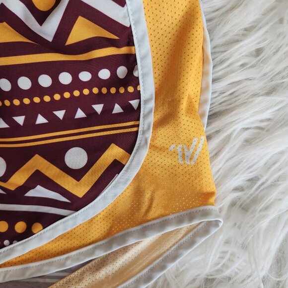 Varsity Athletic Running Shorts Womens XS Chevron Polka Dot Vented Lined - Picture 2 of 8